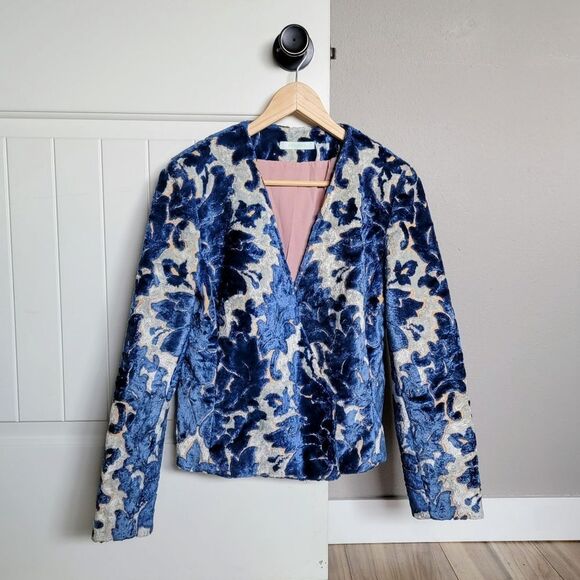 Bakchic Eyes of Nedjma Floral Brocade Velvet Wrap Jacket Blazer - Picture 2 of 12